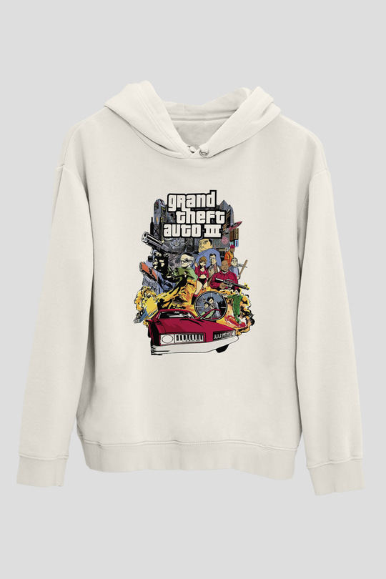 Grand Theft Auto Beyaz Unisex Hoodie