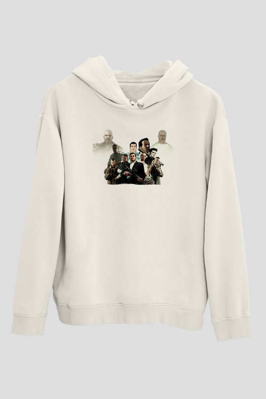 Grand Theft Auto Beyaz Unisex Hoodie