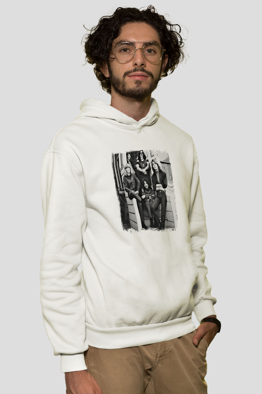 Grateful Dead Baskılı Unisex Beyaz Hoodie