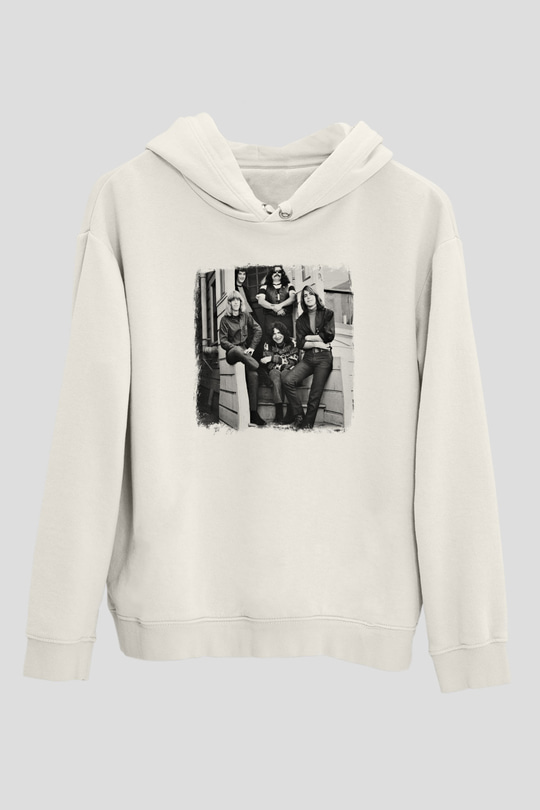 Grateful Dead Baskılı Unisex Beyaz Hoodie