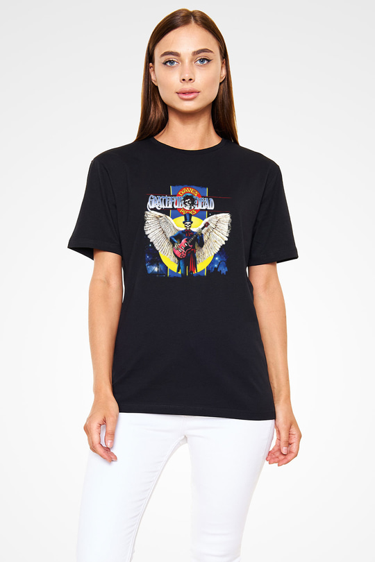Grateful Dead Baskılı Unisex Siyah Tişört