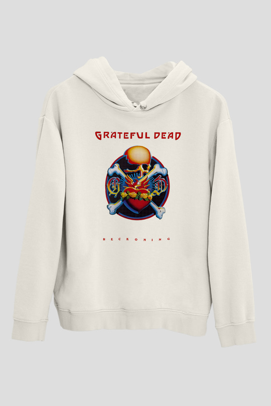 Grateful Dead Beyaz Unisex Kapşonlu Sweatshirt