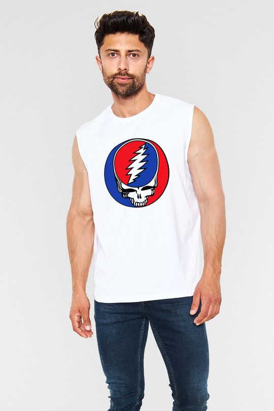 Grateful Dead Beyaz Unisex Kolsuz Tişört