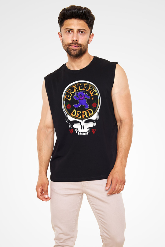 Grateful Dead Siyah Unisex Kolsuz Tişört