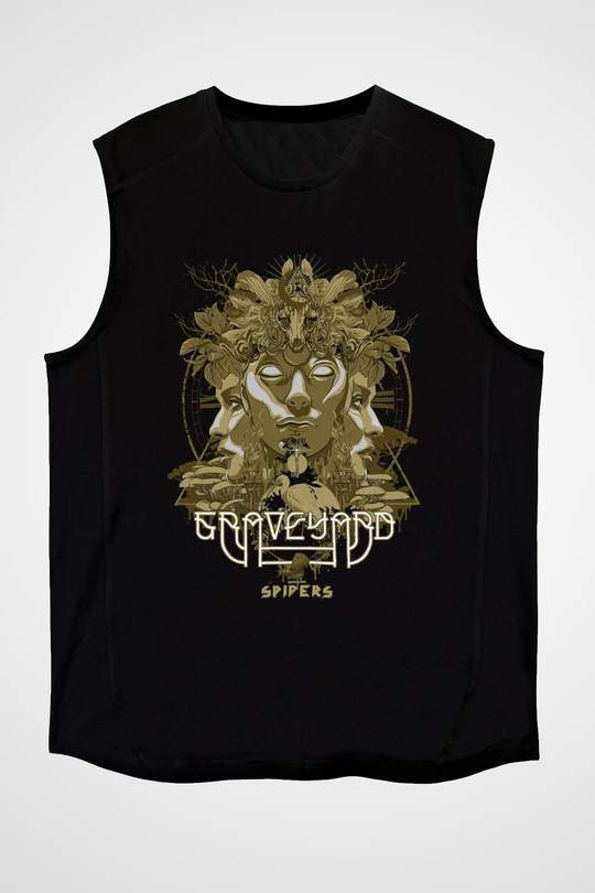 Graveyard Siyah Unisex Kolsuz Tişört
