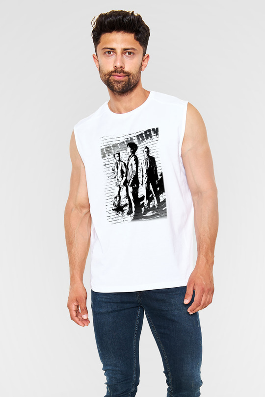 Green Day Beyaz Unisex Kolsuz Tişört