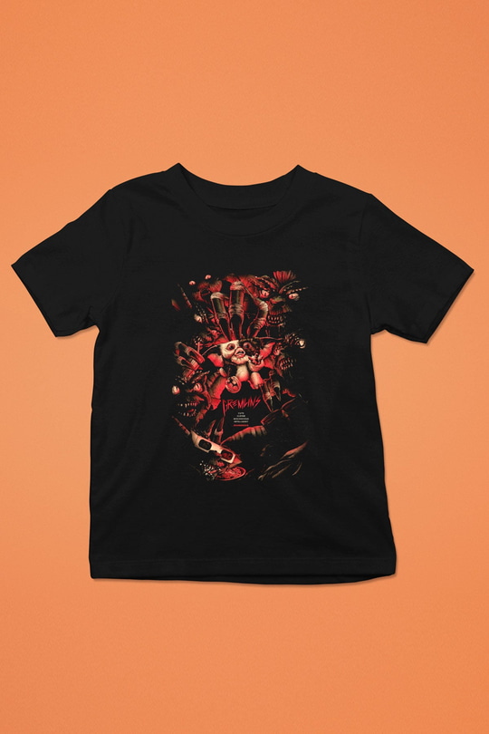 Gremlins Gremlinler Baskılı Siyah Unisex Çocuk Tişört