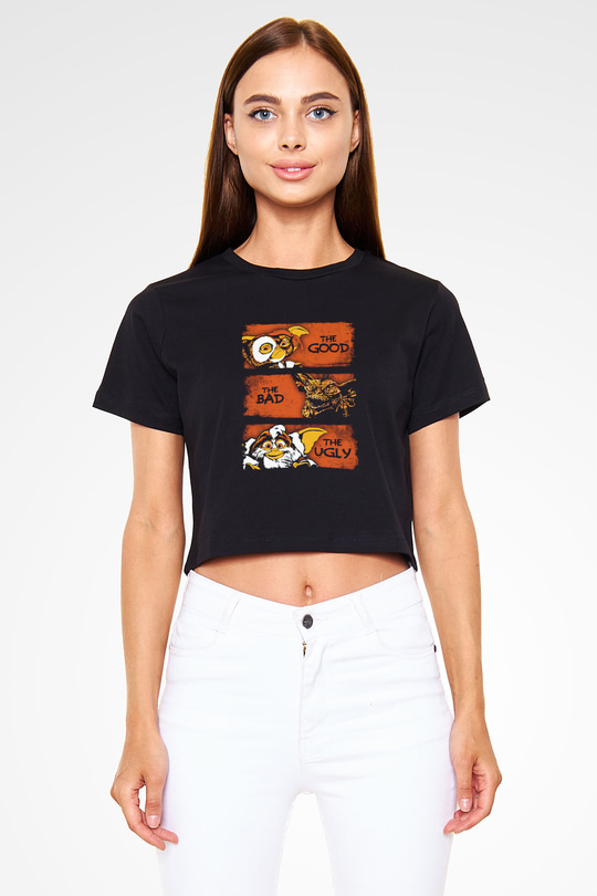 Gremlins Gremlinler Siyah Crop Top Tişört