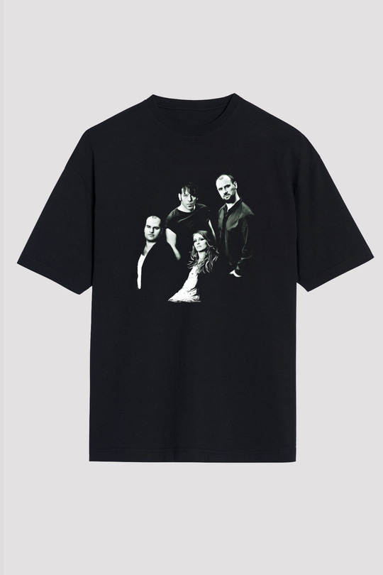 Guano Apes Baskılı Unisex Siyah Oversize Tişört