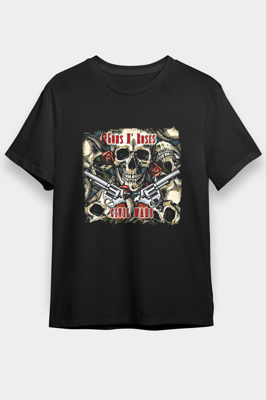 Guns N Roses Baskılı Unisex Siyah Tişört