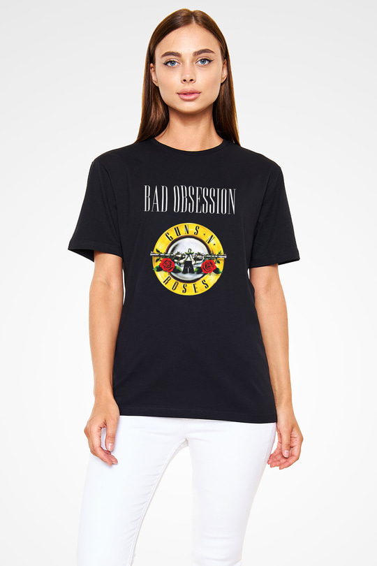 Guns N Roses Baskılı Unisex Siyah Tişört
