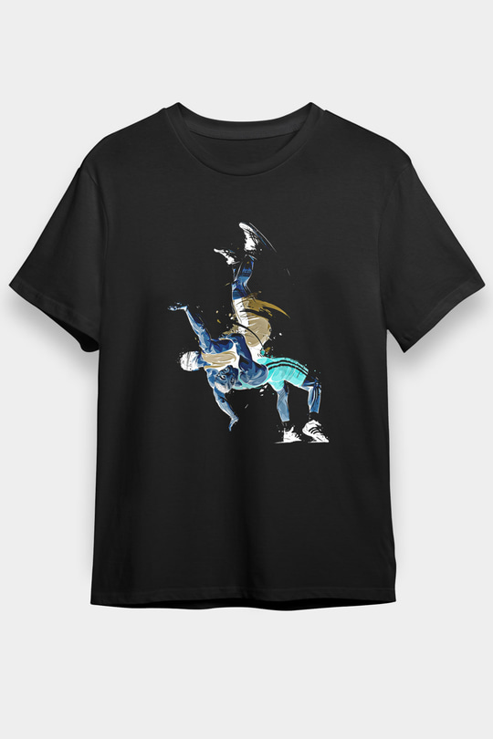 Güreş - Wrestle Baskılı Unisex Siyah Tişört - Tshirt