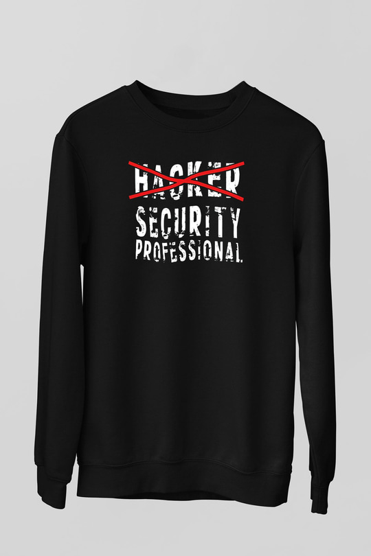 Hacker Baskılı Unisex Siyah Sweatshirt