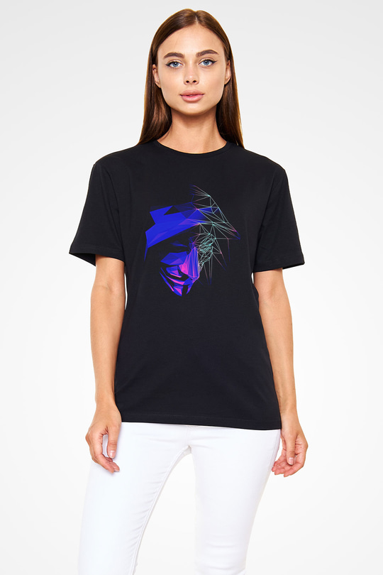 Hacker Baskılı Unisex Siyah Tişört - Tshirt