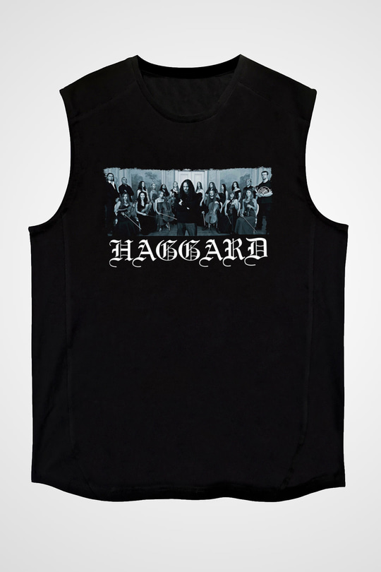 Haggard Baskılı Unisex Siyah Kolsuz Tişört - Tshirt