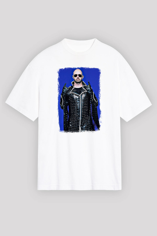 Halford Baskılı Unisex Beyaz Oversize Tişört