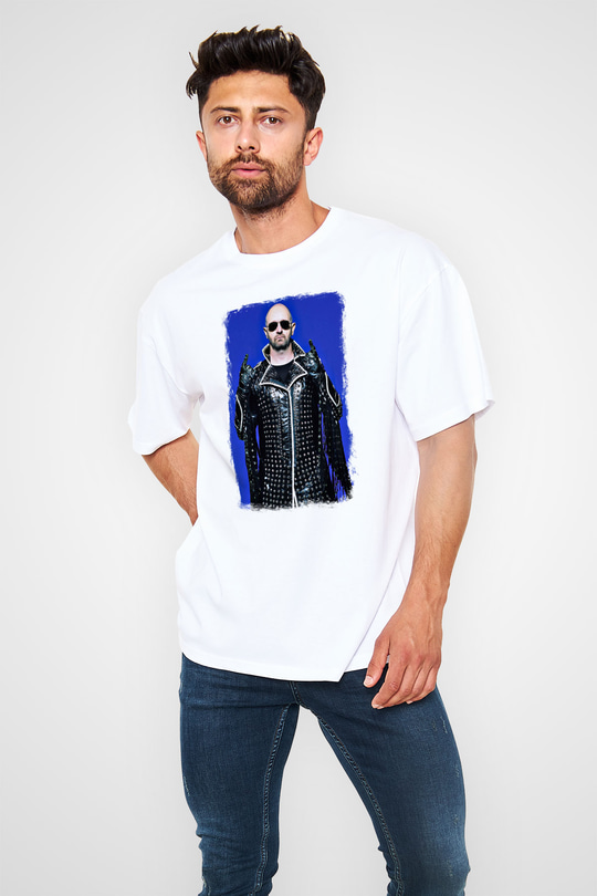 Halford Baskılı Unisex Beyaz Oversize Tişört