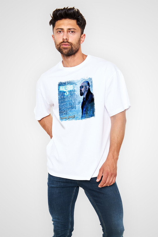 Halford Baskılı Unisex Beyaz Oversize Tişört