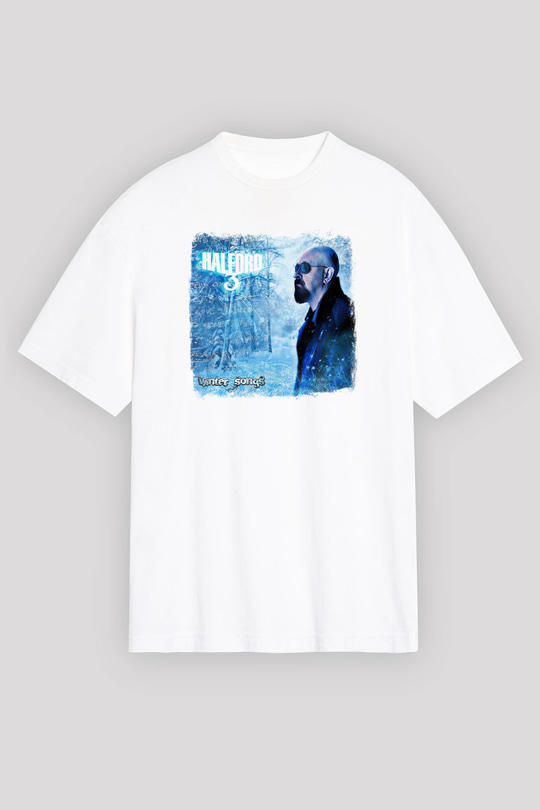 Halford Baskılı Unisex Beyaz Oversize Tişört