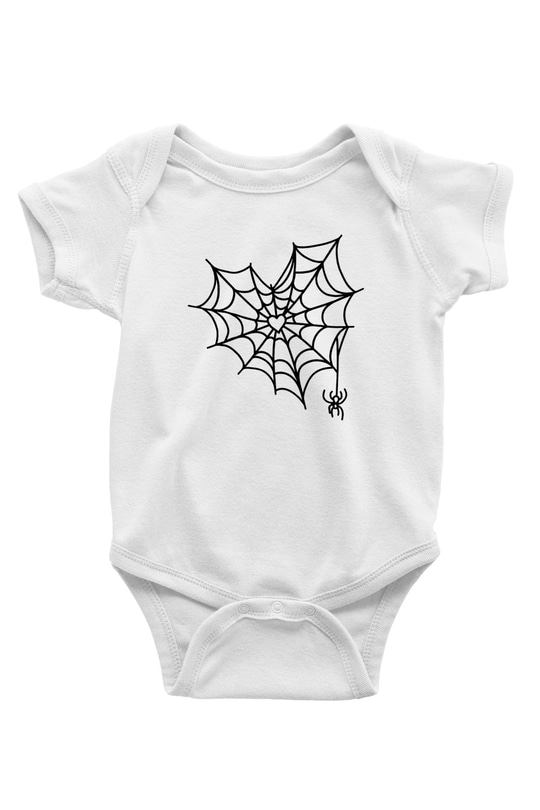 Halloween Baskılı Beyaz Unisex Bebek Body - Zıbın