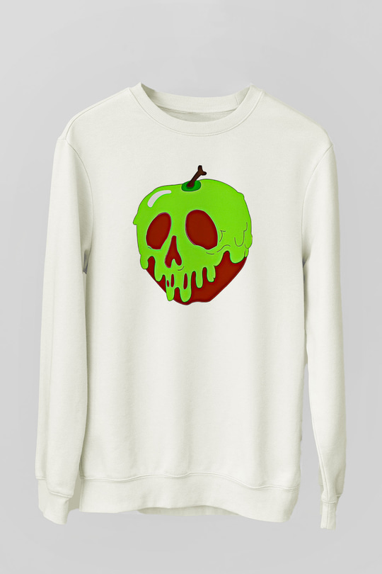 Halloween Baskılı Beyaz Unisex Sweatshirt