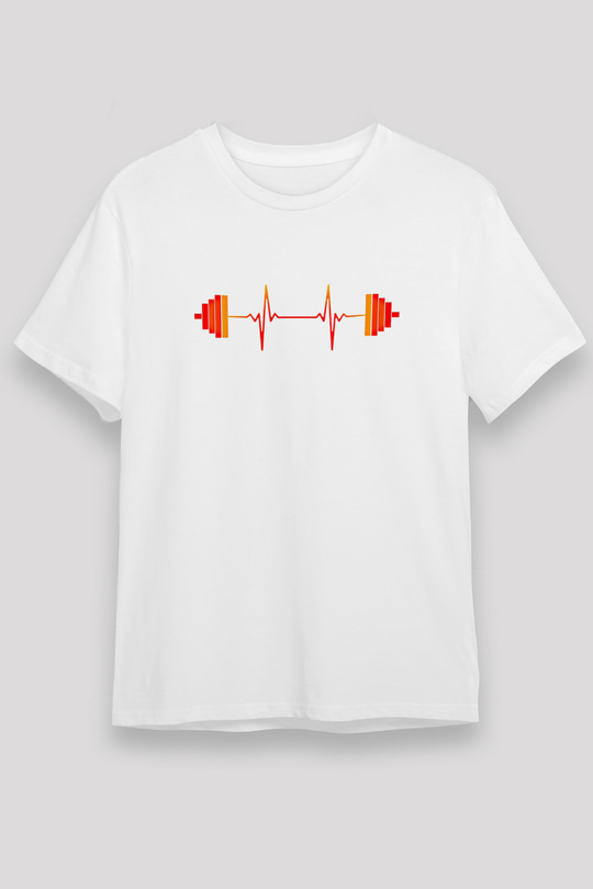 Halter Baskılı Unisex Beyaz Tişört - Tshirt