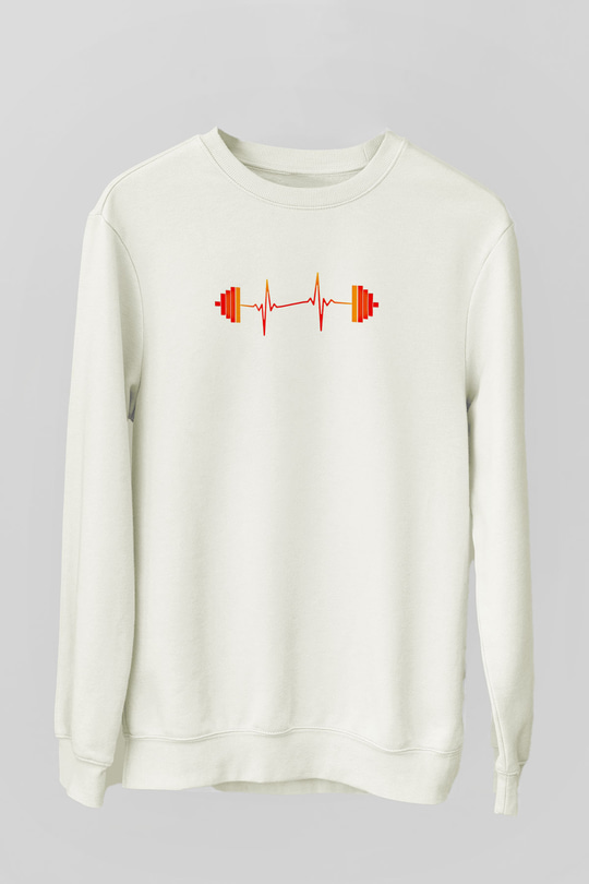 Halter Baskılı Unisex Ekru Sweatshirt