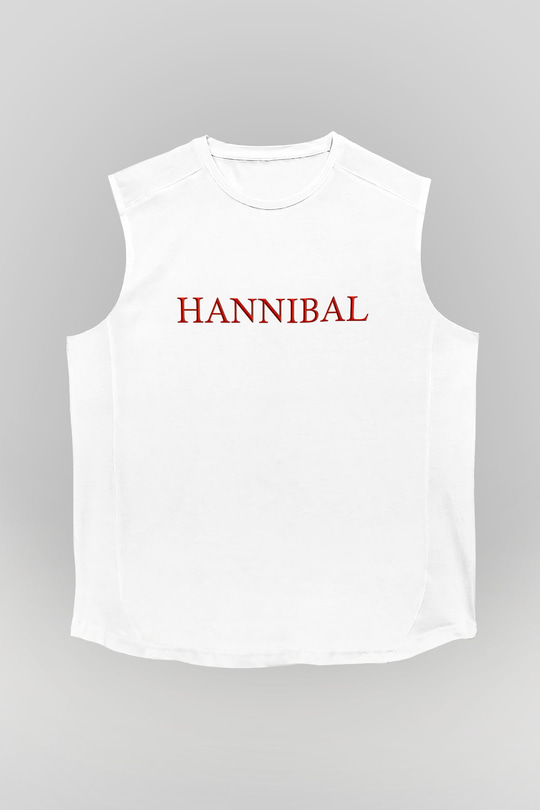 Hannibal Beyaz Unisex Kolsuz Tişört