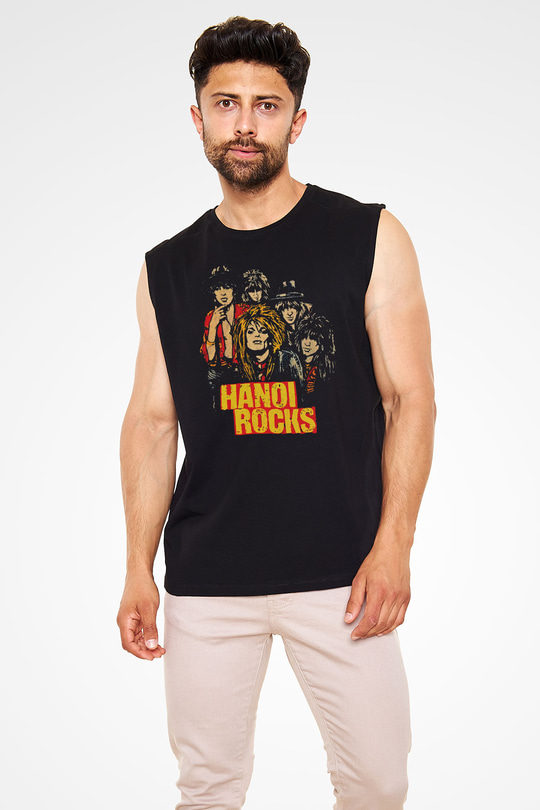 Hanoi Rocks Siyah Unisex Kolsuz Tişört