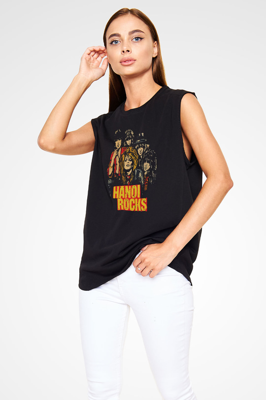 Hanoi Rocks Siyah Unisex Kolsuz Tişört