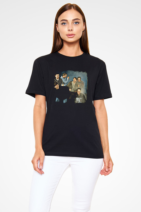 Happy Mondays Baskılı Unisex Siyah Tişört