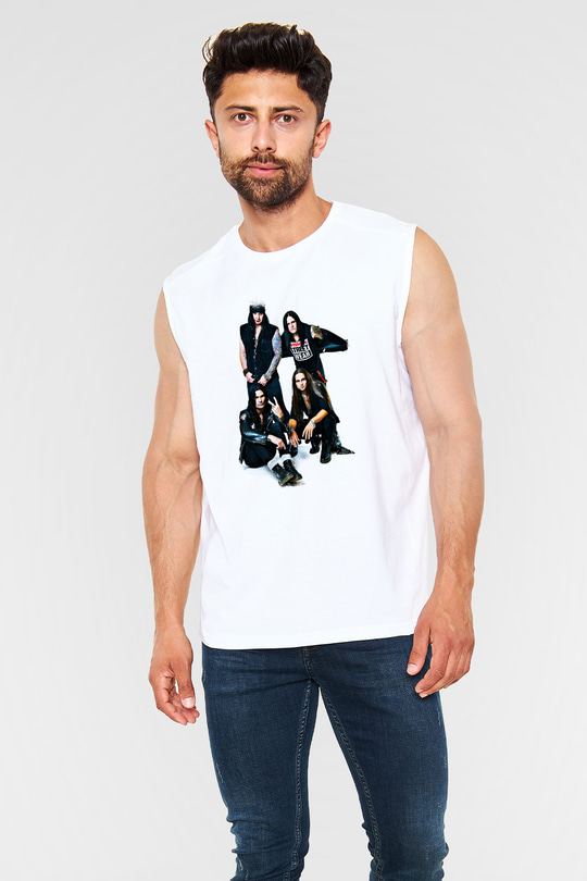 Hardcore Superstar Baskılı Unisex Beyaz Kolsuz Tişört