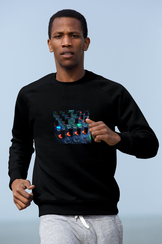 Hardwell Baskılı Unisex Siyah Sweatshirt