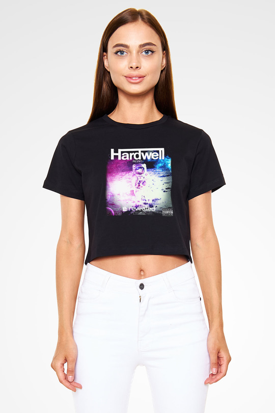 Hardwell Siyah Crop Top Tişört