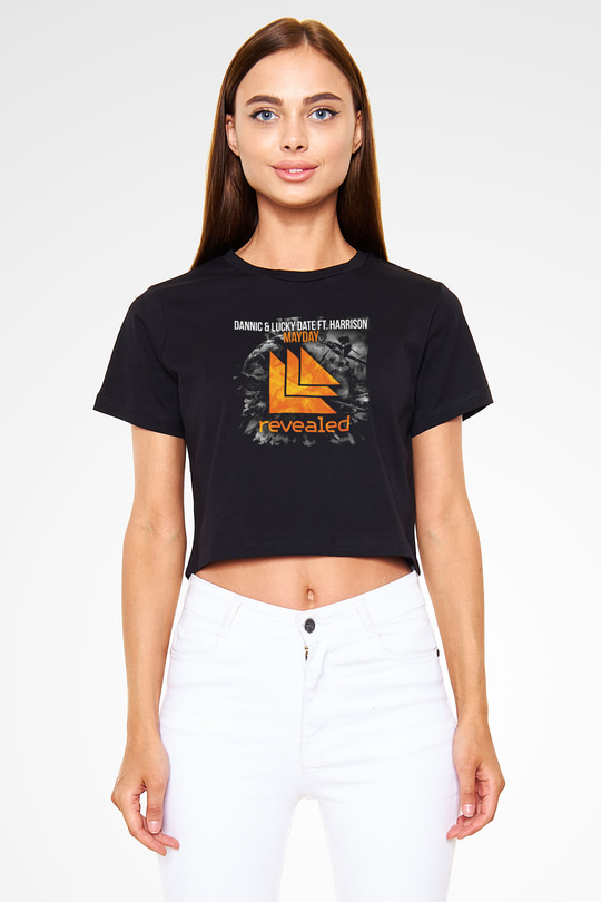 Hardwell Siyah  Crop Top Tişört