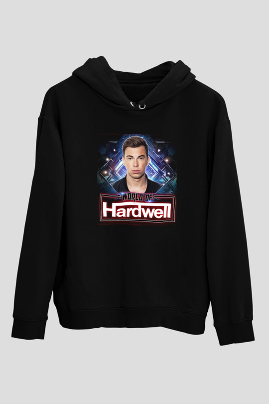 Hardwell Siyah Unisex Kapüşonlu Sweatshirt