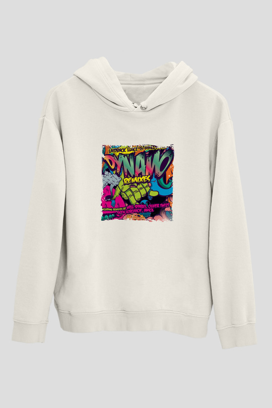 HardwellBaskılı Beyaz Hoodie