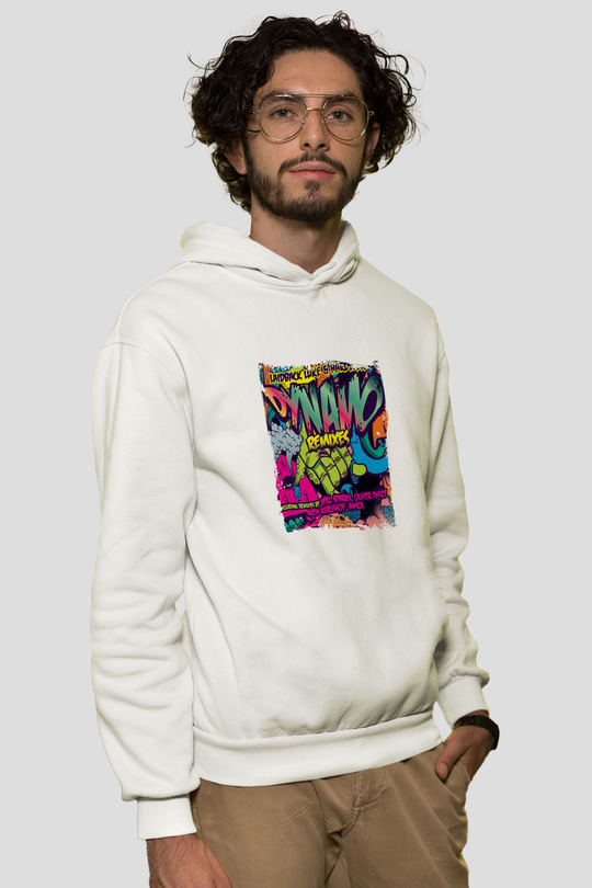 HardwellBaskılı Beyaz Hoodie