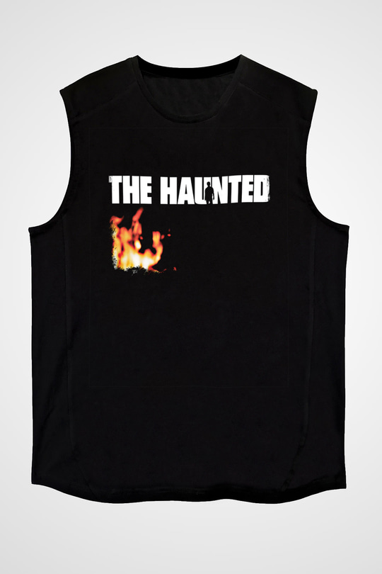 Haunted (The) Baskılı Unisex Siyah Kolsuz Tişört
