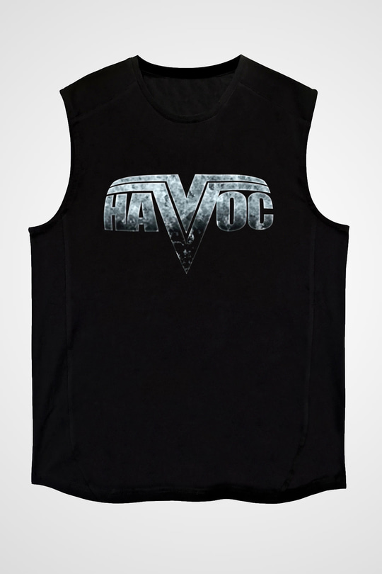 Havok Baskılı Unisex Siyah Kolsuz Tişört - Tshirt