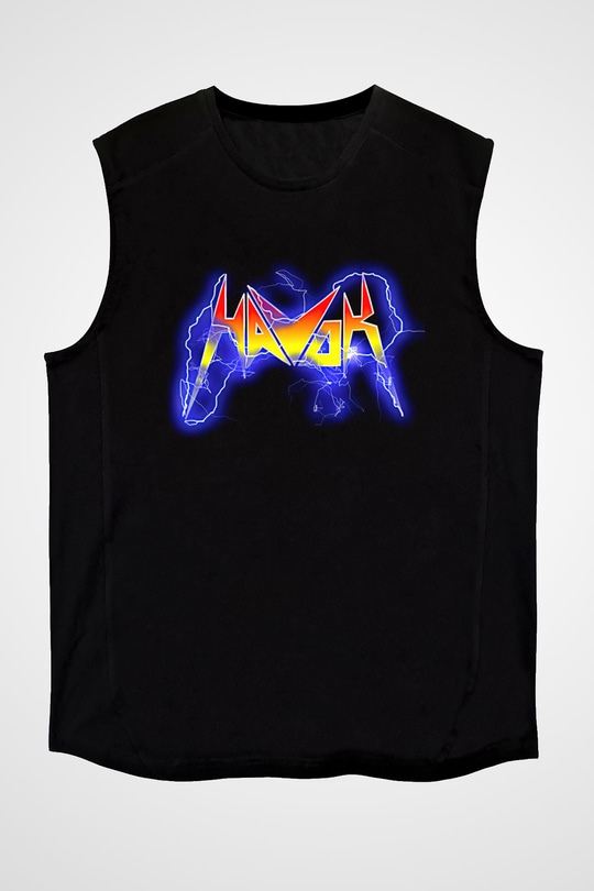 Havok Baskılı Unisex Siyah Kolsuz Tişört - Tshirt