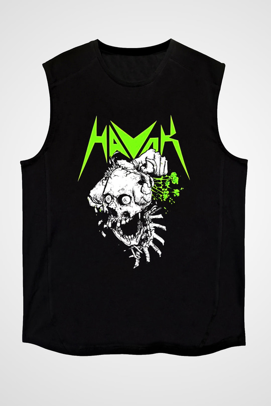 Havok Baskılı Unisex Siyah Kolsuz Tişört - Tshirt