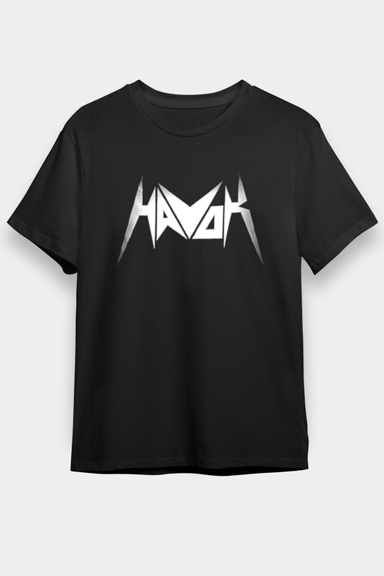Havok Baskılı Unisex Siyah Tişört - Tshirt