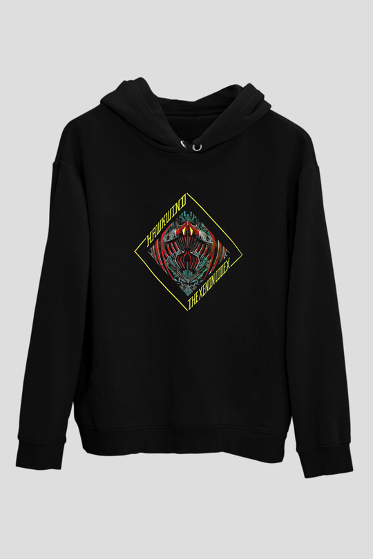 Hawkwind Baskılı Unisex Siyah Hoodie