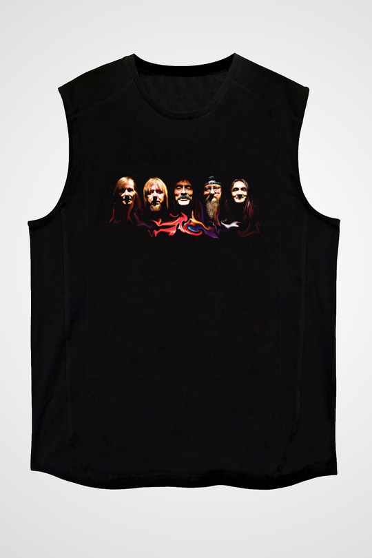 Hawkwind Baskılı Unisex Siyah Kolsuz Tişört