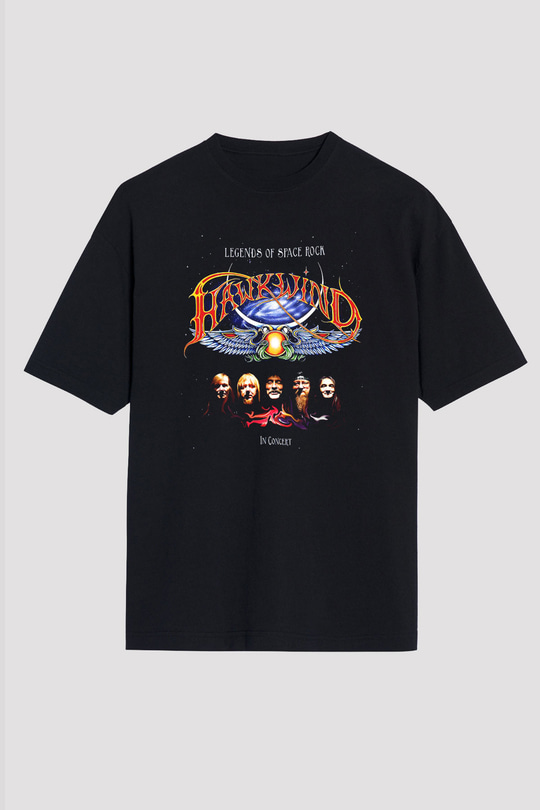 Hawkwind Siyah Unisex Oversize Tişört T-Shirt
