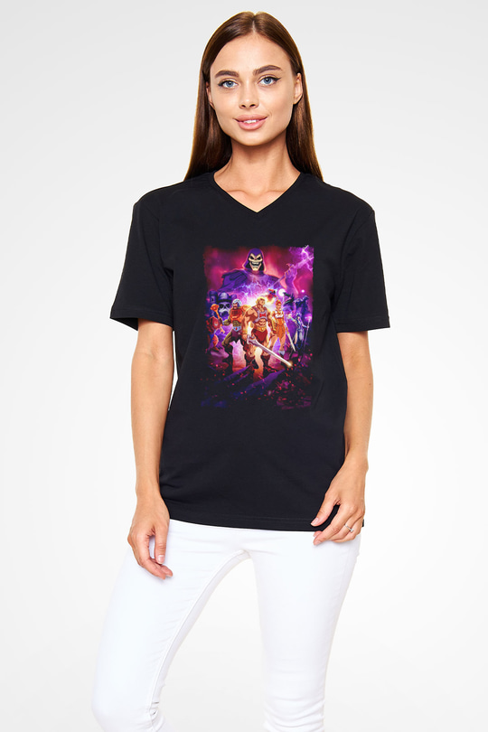 He-Man and the Masters of Universe Siyah Unisex  V Yaka Tişört