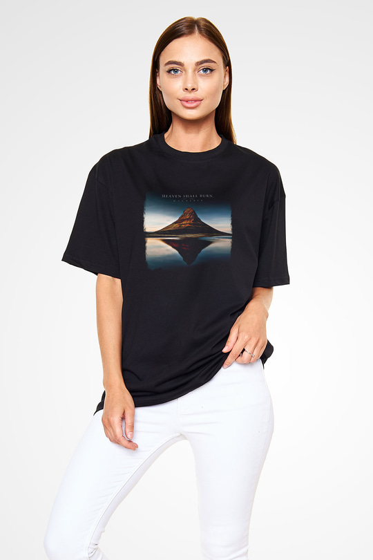 Heaven Shall Burn Baskılı Unisex Siyah Oversize Tişört