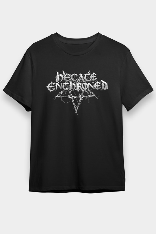 Hecate Enthroned Baskılı Unisex Siyah Tişört - Tshirt