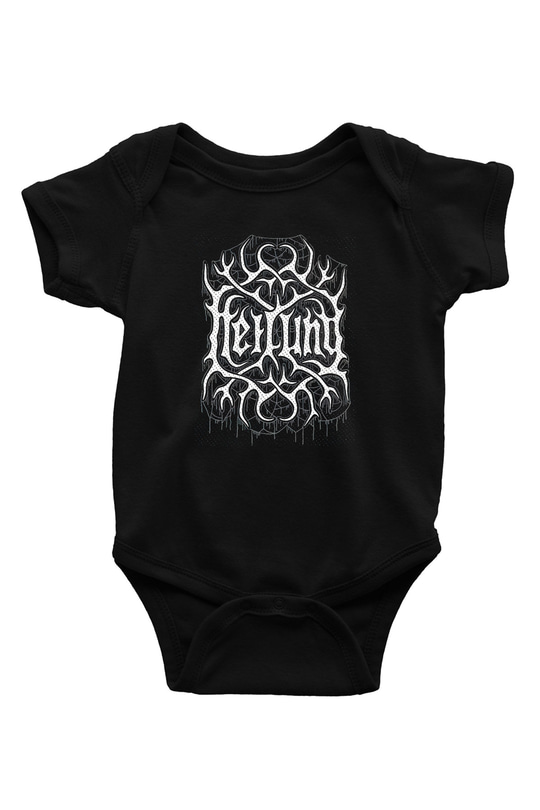 Heilung Baskılı Unisex Siyah Bebek Body - Zıbın